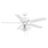 Seasons Wickford 52" Matte White Indoor Ceiling Fan With Light and Reversible Matte White/Bleached Elm Blades (5-Blade)