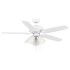 Seasons Wickford 52" Matte White Indoor Ceiling Fan With Light and Reversible Matte White/Bleached Elm Blades (5-Blade)