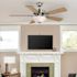 Seasons Tarisa 44" Brushed Nickel Indoor Ceiling Fan With Light and Reversible Maple/Walnut Blades (5-Blade)