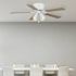 Seasons Montara 52" Matte White Indoor Ceiling Fan With Light and Reversible Natural Washed Oak/Matte White Blades (5-Blade)