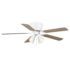 Seasons Montara 52" Matte White Indoor Ceiling Fan With Light and Reversible Natural Washed Oak/Matte White Blades (5-Blade)