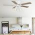 Seasons Cabrillo 42" Matte White Indoor Ceiling Fan With Light and Reversible Natural Washed Oak/Matte White Blades (5-Blade)
