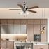 Seasons Torrena 42" Brushed Nickel Indoor Ceiling Fan With Light And Reversible Dark Maple / Matte Black (5-Blade)