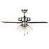 Seasons Ryedale 42" Brushed Nickel Indoor Ceiling Fan With Light and Reversible Dark Maple/Matte Black Blades (4-Blade)