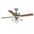 Seasons Ryedale 42" Brushed Nickel Indoor Ceiling Fan With Light and Reversible Dark Maple/Matte Black Blades (4-Blade)