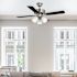 Seasons Ryedale 42" Brushed Nickel Indoor Ceiling Fan With Light and Reversible Dark Maple/Matte Black Blades (4-Blade)