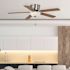 Seasons Torrance 52" Brushed Nickel Indoor Ceiling Fan With Light and Reversible Chestnut/Espresso Blades (5-Blade)