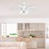 Seasons Torrena 42" Matte White Indoor Ceiling Fan With Light and Reversible Natural Washed Oak/Matte White Blades (5-Blade)