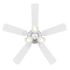 Seasons Torrena 42" Matte White Indoor Ceiling Fan With Light and Reversible Natural Washed Oak/Matte White Blades (5-Blade)