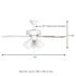 Seasons Torrena 42" Matte White Indoor Ceiling Fan With Light and Reversible Natural Washed Oak/Matte White Blades (5-Blade)