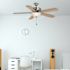 Seasons Rickshore 52" Brushed Nickel Indoor Ceiling Fan With Light and Reversible Walnut/Maple Blades (5-Blade)