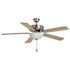 Seasons Rickshore 52" Brushed Nickel Indoor Ceiling Fan With Light and Reversible Walnut/Maple Blades (5-Blade)