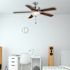 Seasons Rickshore 52" Brushed Nickel Indoor Ceiling Fan With Light and Reversible Walnut/Maple Blades (5-Blade)