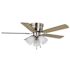 Seasons Pantona 42" Brushed Nickel Indoor Ceiling Fan With Light and Reversible Walnut/Natural Washed Oak Blades (5-Blade)