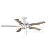 Seasons Markan 52" Matte White Indoor/Outdoor Ceiling Fan With Matte White/Natural Washed Oak Reversible Blades (5-Blade)