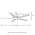 Seasons Markan 52" Matte White Indoor/Outdoor Ceiling Fan With Matte White/Natural Washed Oak Reversible Blades (5-Blade)