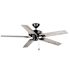 Seasons Markan 52" Matte Black Indoor/Outdoor Ceiling Fan With Matte Black/Pecan Heather Reversible Blades (5-Blade)