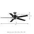 Seasons Markan 52" Matte Black Indoor/Outdoor Ceiling Fan With Matte Black/Pecan Heather Reversible Blades (5-Blade)