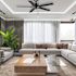 Seasons Markan 52" Matte Black Indoor/Outdoor Ceiling Fan With Matte Black/Pecan Heather Reversible Blades (5-Blade)