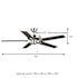 Seasons Markan 52" Brushed Nickel Indoor/Outdoor Ceiling Fan With Vintage Pewter Oak/Sable Oak Reversible Blades (5-Blade)