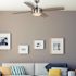 Seasons Bexley 52" Brushed Nickel Indoor Ceiling Fan With Light and Reversible Deep Silver/White Oak Blades (4-Blade)