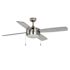 Seasons Bexley 52" Brushed Nickel Indoor Ceiling Fan With Light and Reversible Deep Silver/White Oak Blades (4-Blade)