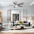 Seasons Ozark 44" Silver Indoor/Outdoor Ceiling Fan With Light and Reversible White Oak/Deep Silver Blades (5-Blade)