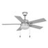 Seasons Ozark 44" Silver Indoor/Outdoor Ceiling Fan With Light and Reversible White Oak/Deep Silver Blades (5-Blade)