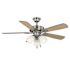 Seasons Sinclair 44" Brushed Nickel Indoor Ceiling Fan With Light and Reversible Walnut/Maple Blades (5-Blade)