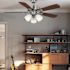 Seasons Sinclair 44" Brushed Nickel Indoor Ceiling Fan With Light and Reversible Walnut/Maple Blades (5-Blade)