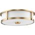 Progress Lighting Gilliam 3-Light Flush Mount, 16", Vintage Brass, Frosted