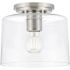 Progress Lighting Adley 1-Light Indoor Flush Mount, 8.6", Brushed Nickel, Clear