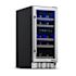 NewAir 15" Built-In 29 Bottle Dual Zone Compressor Wine Fridge, Quiet Operation,Beech Wood Shelves And Recessed Kickplate