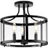 Progress Lighting Gilliam 3-Light Indoor Semi-Flush Mount, 16", Matte Black