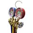 Mastercool Brass 2-Way Manifold, 3 1/8" Gauges,3-60" Hoses R22, R410a, R404a