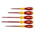 Wiha 5 Piece Insulated Softfinish Slotted/Phillips/Square Screwdriver Set