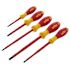 Wiha 5 Piece Insulated Softfinish Slotted/Phillips/Square Screwdriver Set