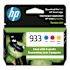 HP 933, (N9h56fn) 3-Pack Cyan/Magenta/Yellow Original Ink Cartridges