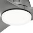 Hunter Fan 52" Gallegos Ceiling Fan With LED Light, Damp Rated, Matte Silver