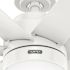 Hunter Fan 52" Brazos Ceiling Fan With LED Light, Damp Rated, Fresh White