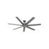 Hunter Fan 60" Downtown Ceiling Fan, Damp Rated, Matte Silver