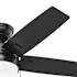 Hunter Fan 44" Anisten Ceiling Fan With LED Light And Pull Chain, Matte Black