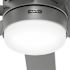 Hunter Fan 52" Brazos Ceiling Fan With LED Light, Damp Rated, Matte Silver