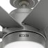 Hunter Fan 52" Brazos Ceiling Fan With LED Light, Damp Rated, Matte Silver