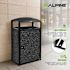Alpine Industries All Weather Outdoor Trash Can Receptacle With Door And Panels