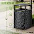 Alpine Industries All Weather Outdoor Trash Can Receptacle With Door And Panels
