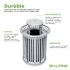 Alpine Industries 36 Gallon Outdoor Silver Trash Can Receptacle Bin With Lid