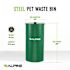 Alpine Industries 10 Gallon Steel Pet Waste Green Receptacle Trash Can With Lid