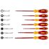 Wiha 7 Piece Insulated Softfinish Screwdriver Set - Slotted, Phillips, Square