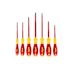 Wiha 7 Piece Insulated Softfinish Screwdriver Set - Slotted, Phillips, Square